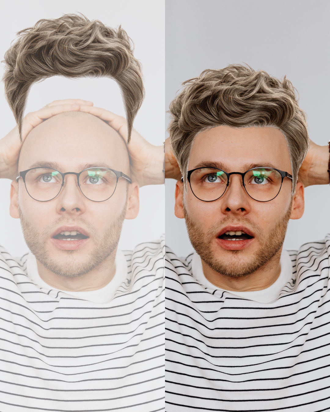 Case E before and after